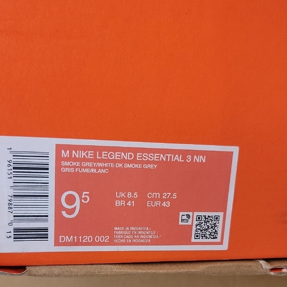 Nike Legend Essential 3 NN Smoke Grey and White Sneakers Size 9.5 Mens main image 5
